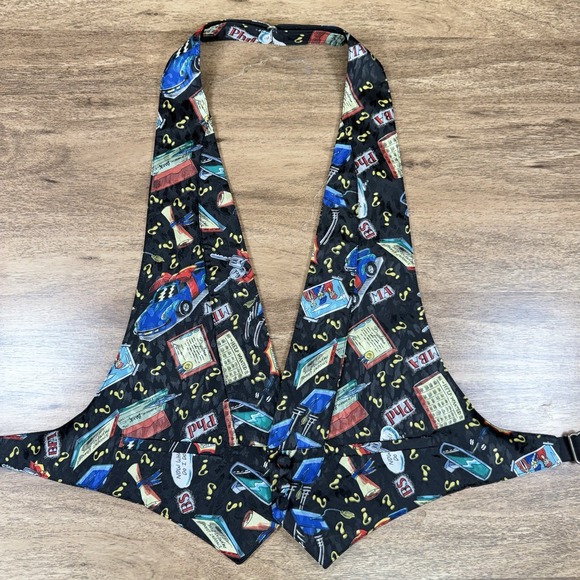 VTG Nicole Miller Limited Quanities Tuxedo Backless Vest Graduation PHD Barback - Picture 2 of 13